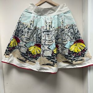 Bernardo A-Line Skirt with Scenic Print - Multicolor